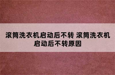 滚筒洗衣机启动后不转 滚筒洗衣机启动后不转原因